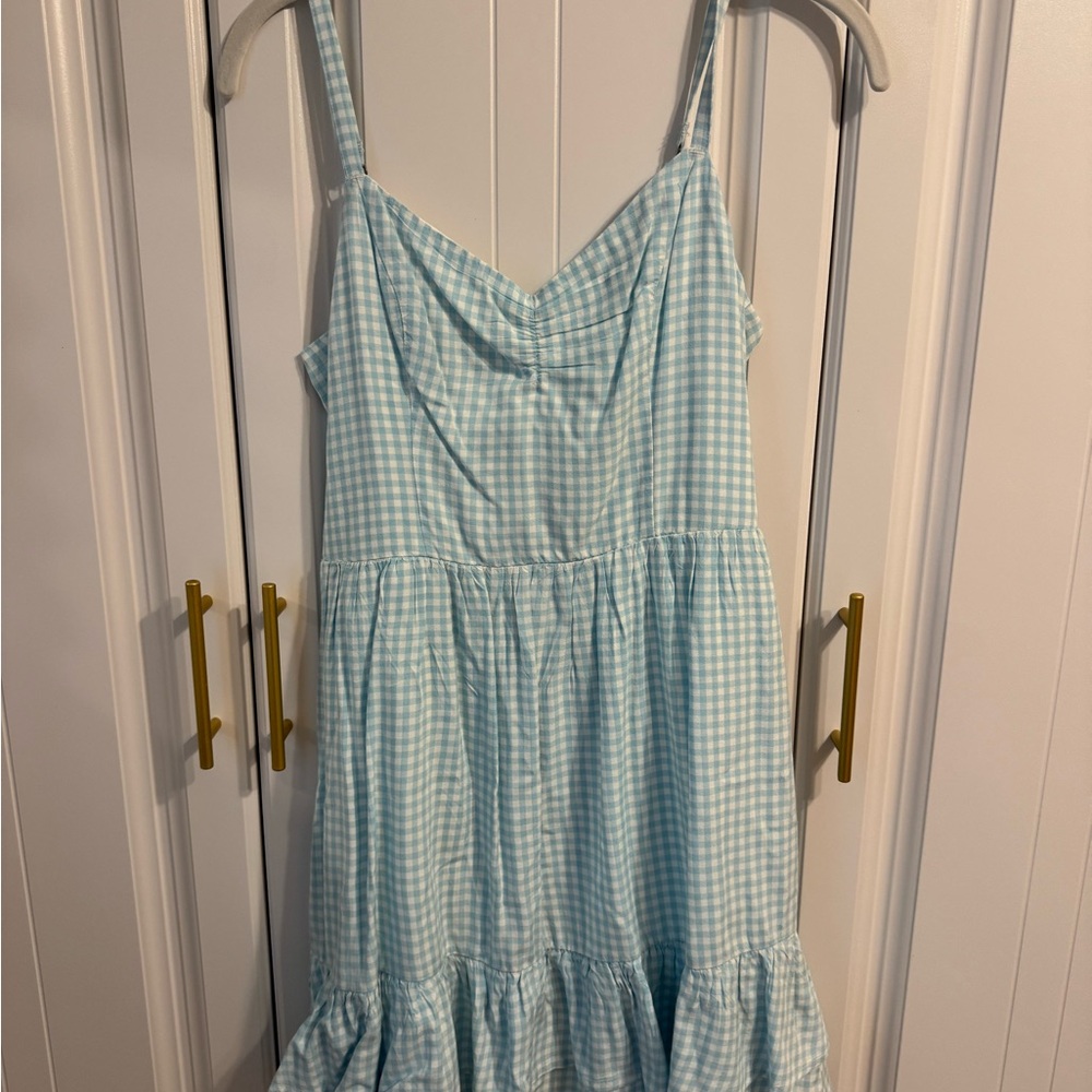 Hollister blue gingham mini dress, size XS.